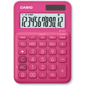 CASIO     Mini Taschenrechner MS20UCRD  12-stellig                 rot