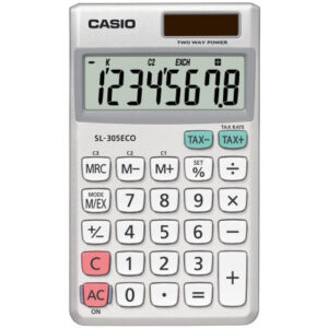 CASIO     Taschenrechner SL-305ECO 8-Stellen, Solar/Batterie