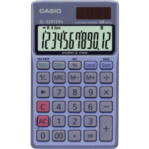 CASIO     Taschenrechner SL320TER+ Solar, 12-stellig     hellblau