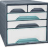 CEP       Schubladenbox Smoove Riviera 7-213     5 Schubladen  grau/ weiss/mint