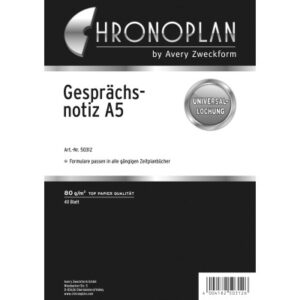 CHRONOPLA Gesprächsnotizen 50312Z.26 40 Blatt                    A5