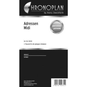 CHRONOPLA Adressen 50332Z.26 16 Blatt                  Midi