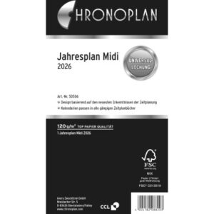 CHRONOPLA Jahresplaner              2026 50506Z.26 6M/1S                     Midi