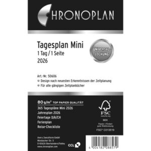 CHRONOPLA Ersatz Tagesplan          2026 50606Z.26 1T/1S                     Mini