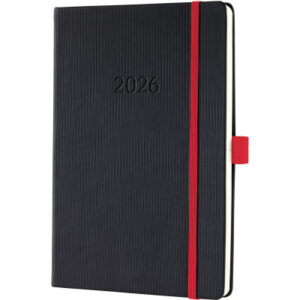 CONCEPTUM Wochenkalender            2026 C2608     1W/2S schwarz/rot  21.3x14.8cm