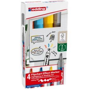 EDDING    Flipchart Marker 385     1-5mm 4-385-4   Effektmarker           4 Stück