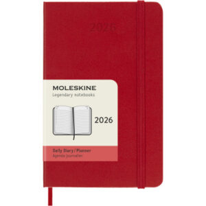 MOLESKINE Agenda Classic Pocket     2026 DHF212DC2 1T/1S scharlachrot HC   9x14cm