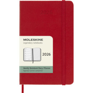 MOLESKINE Agenda Classic Pocket     2026 DHF212WN2 1W/1S scharlachrot HC   9x14cm