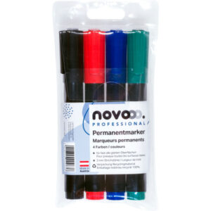 NOVOOO    Permanent Marker Set       3mm 25908     4 Farben ass.
