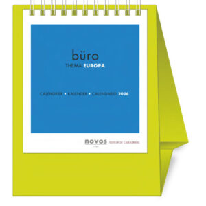 NOVOS     Tischkalender Europa      2026 500091    1M/1S hellgrün ML    11.5x14cm
