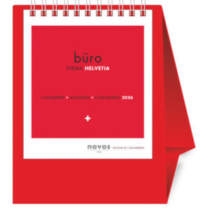 NOVOS     Tischkalender Helvetia    2026 501012    1M/1S rot ML         11.5x14cm