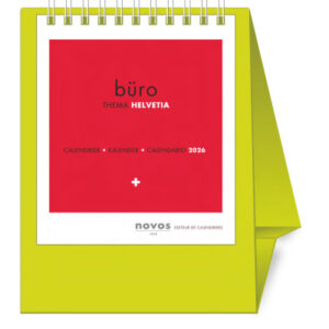 NOVOS     Tischkalender Helvetia    2026 501098    1M/1S hellgrün ML    11.5x14cm