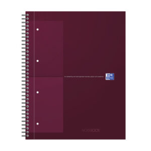 OXFORD    Spiralbuch                 A4+ 400191241 kariert 5mm, rot      80 Blatt