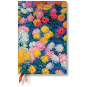 PAPERBLAN Agenda Monets Chrysanth.  2026 DD0557-6  1W/2S HOR Mini HC DE  9.5x14cm