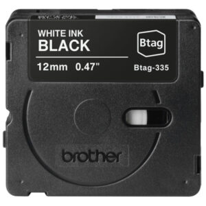 PTOUCH    Band weiss/schwarz n.laminiert BTAG-335  PT-N10/N20/N25BT         12 mm