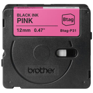 PTOUCH    Band schwarz/pink  n.laminiert BTAG-P31  PT-N10/N20/N25BT         12 mm