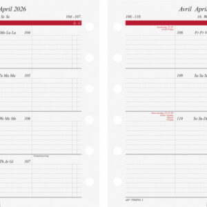 RIDOIDE   Timing 3 Wochenkalender   2026 706791000 1W/2S ML            7.6x12.7cm