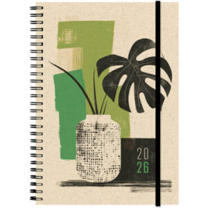 SIMPLEX   Wochenagenda Graspapier   2026 40408.26  1W/2S Flower Pot ML  14.8x21cm