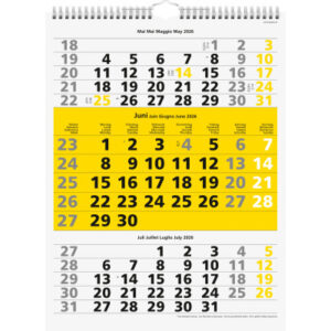 SIMPLEX   3-Monats-Wandkalender     2026 970008.26 3M/1S gelb             31x40cm