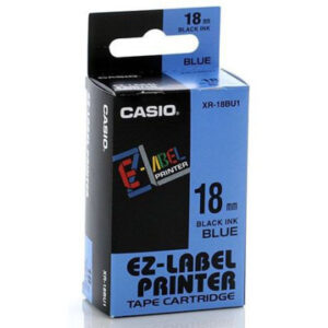 CASIO     Beschriftungsband XR-18BU   18mm/8m           schwarz/blau