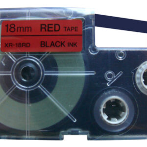 CASIO     Beschriftungsband XR-18RD   18mm/8m            schwarz/rot