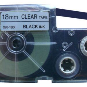 CASIO     Beschriftungsband XR-18X    18mm/8m    schwarz/transparent