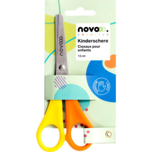 NOVOOO    Kinderschere              13cm E-120593  für Linkshänder    gelb/orange