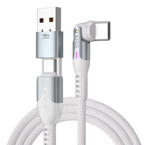 STATIK PowerPivot Pro Nylon Braided PUP-0455 USB-C to C, 1m, 100W White