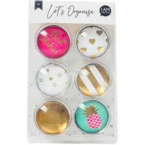I AM CREA Magnet Sommer Let`s Organize 4035.51   Glas, 3x1cm            6 Stück