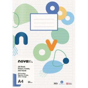 NOVOOO    Schulheft                   A4 729759    9mm liniert mit Rand       90g