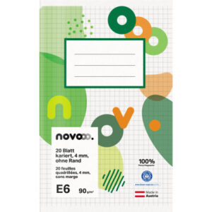 NOVOOO    Schulheft                   E6 729768    4mm kariert ohne Rand      90g
