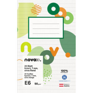 NOVOOO    Schulheft                   E6 729769    7mm liniert ohne Rand      90g