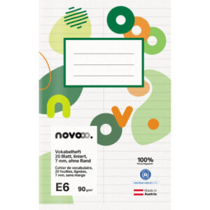 NOVOOO    Vokabelheft                 E6 729770    7mm liniert ohne Rand      90g