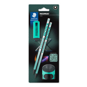 STAEDTLER Bleistift NORIX             HB 181-HBBK2 inkl. Spitzer,Radierer 2 Stück