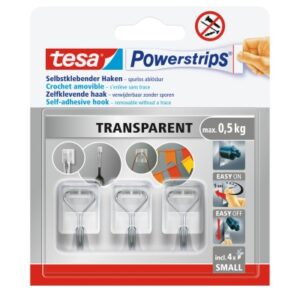 TESA      Powerstrips Haken 0.5kg 586200000 transparent            4 Stück