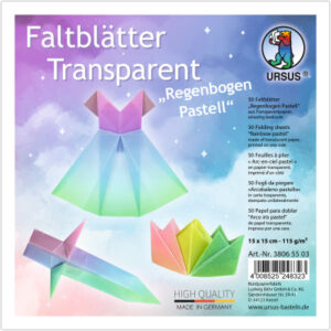 URSUS     Faltblätter Transparentpapier 38065503  pastell, 15x15cm      50 Blatt