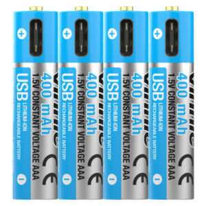 VINNIC    USB Rech. Batt. AAA Type-C VPRB-UC3A 400mAh,Case,4pcs.