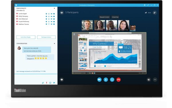 Lenovo Monitor ThinkVision M14 (6ms, 700:1, VGA, USB-C)
