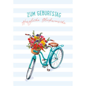 ABC       Geburtstagskarte            B6 51012     Fahrrad Blumen im Korb