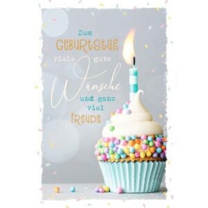 ABC       Geburtstagskarte            B6 51128     Cupcake mit Kerze