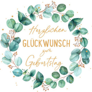 ABC       Geburtstagskarte            B6 51144     Blätterkranz