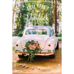 ABC       Hochzeitskarte              B6 51540     Auto Blumenherz
