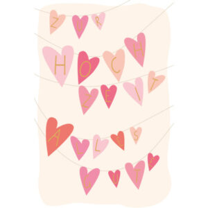 ABC       Hochzeitskarte              B6 51656     Wäscheleine mit Herzen