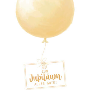 ABC       Glückwunschkarte Jubiläum   B6 52296     Goldener Ballon