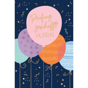 ABC       Glückwunschkarte Prüfung    B6 52319     Farbige Ballons