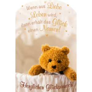 ABC       Glückwunschkarte Baby       B6 52623     Teddybär