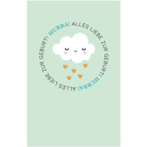 ABC       Glückwunschkarte Baby       B6 52652     Wolke mit Herzen