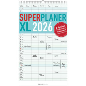 ALPHA EDI Superplaner XL            2026 160282    1M/1S DE 6 Spalten     26x45cm