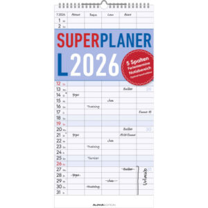 ALPHA EDI Superplaner L             2026 160319    1M/1S DE 5 Spalten     22x45cm