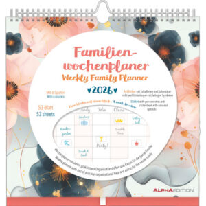 ALPHA EDI Familienplaner            2026 160327    Flowers            30.5x30.5cm